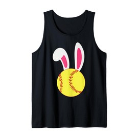 Bunny Easter Ears Softball Catcher Pitcher Tank Top