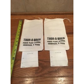 Thor-O-Bred Lot Of 2 Thor-O-Bred Seed Hybrid CORN SACK BAG New Old Stock 10”x6” Champaign IL