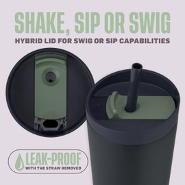 BlenderBottle BlenderBottle 2-in-1 Insulated Stainless Steel Shaker Tumbler, Swig Leakproof Lid, Straw, BlenderBall, BPA Free, For Protein Shakes, Smoothies, And Pre Workout, 24 oz, Blue (Midnight)