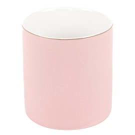 HANKOR Ceramic Pencil Holder for Desk - Cute Gold Trim Pen Aesthetic Makeup Brush Cup Holder Organizer for Desktop Storage Stationery Office Home Supplies, Pink