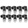 10Pcs Pneumatic Connectors L Shape Right Angle External Thread Quick