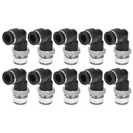 10Pcs Pneumatic Connectors L Shape Right Angle External Thread Quick Pipe Fittings Air Compressor Accessories4 02