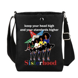 CMNIM OES Gifts OES Book Sleeve Order of The Eastern Star Sisterhood Book Covers for Paperback for OES Sistars Keep Head High (Sisterhood Crossbody Bag)