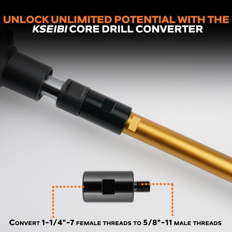 KSEIBI 619586 Hardened Steel Core Drill Adapter Convertor – 1-1/4"-7