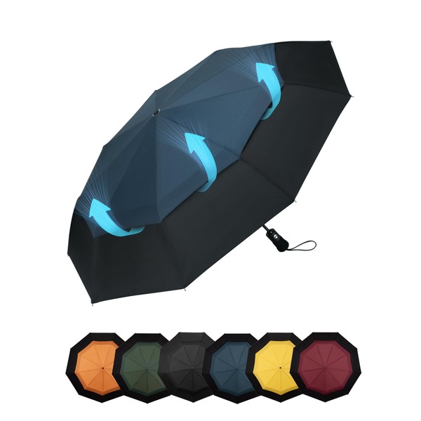 Chakipee Compact Travel Umbrella Windproof Strong- Automatic Folding Umbrellas for