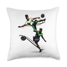 Soccer Player Kick Ball Goal Shot Cool Sports Lovers Gifts Throw Pillow