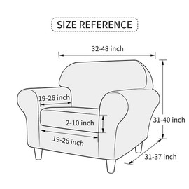 EVOLLER 2 Pieces Armchair Slipcover with Separate Chair Cushion Cover Floral Pattern Single Couch Covers for Arm Sofa Washable