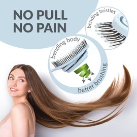 marQus Detangle Hair Brush women and men, Exclusive Ultra-soft bending Bristles and Body - Glide Through Tangles With Ease For All Hair Types - Women, Men, Wet And Dry Hair, 1pcs Arctic Brush