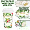 JarThenaAMCS 50 Set Hawaiian Disposable Coffee Cups with Lids Kraft