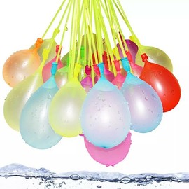 SHULLIN Water Balloons, 111 Pieces, Quarter Balloons, Toys, Water Bomb Balls, Summer Festivals, Event Supplies, Water Play Toy, Water Play, Includes Elastic Cord, Set of 111 Pieces, Water Balloons, Suitable for Ages 6 and Up