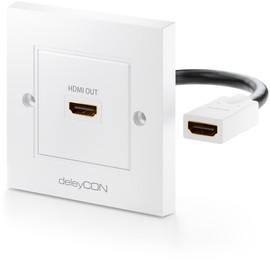 deleyCON HDMI Wall Socket 1x HDMI Port Flush-Mounted 3D Full HD HDTV 4K 2160p