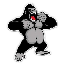 GT Graphics Express Silverback Gorilla - Vinyl Sticker Waterproof Decal