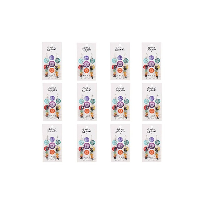 Stunning Multicolor Chakra Earrings - 6cm x 1cm (1 Pair)
