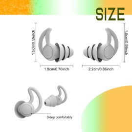 Yesmoyhe Silikon Ohrstöpsel, 2 Paar Gehörschutz Ohrstöpsel, Earplugs für Schlafen, Ohrstöpsel Noise Cancelling, Ohrstöpsel Motorrad, zum Lärm Reduktion, Seitenschläfer, Schnarchen (mit Tragbar Box)