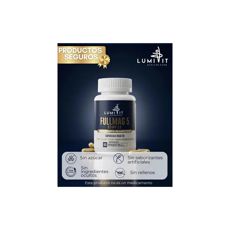 Magnesio Lumivit Fullmag Complex Magnesios Citrato Gluconato Glicinato Malato Vitamina