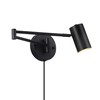 Zompoo Swing Arm Wall Sconce Plug in, Contemporary Adjustable Black