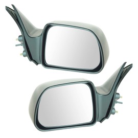 Driver & Passenger Side Mirror Set Manual without Puddle Light with Black Housing Compatible with 2000-2004 Toyota Tacoma TO1320160 TO1321160