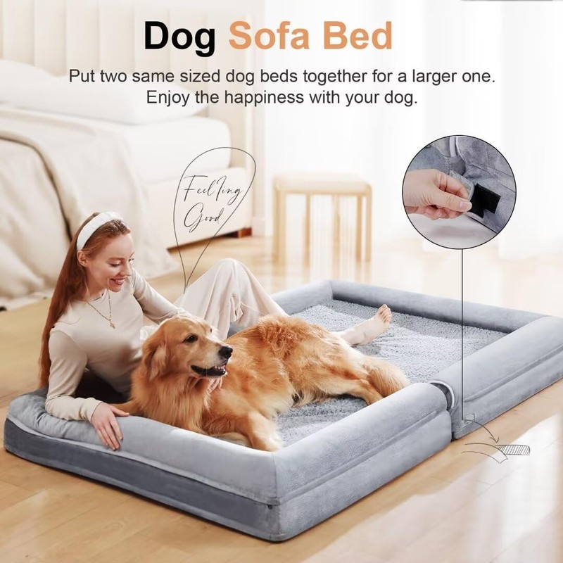 Large Dog Bed Orthopedic Washable: Beds Bolster XL Bed Large