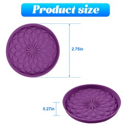 Zpana Car Coaster, 4PCS Silicone Non Slip Vehicle Cup Holders Insert Mat, Waterproof Automotive Interior Cupholder Embedded Protection Pad Accessories, Universal for SUV, Sedan, Truck(Purple)
