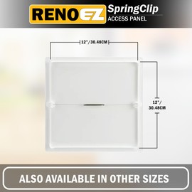RenoEZ™ Plastic Access Panel 12x12 inches with Spring Click Technology - No Tools Required - For Drywall, Ceiling and Wall - Access Door for Plumbing, HVAC and Other Holes or Openings (1)