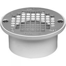Oatey 43601 General Purpose Floor Drain with 5 in Nickel Alloy Strainer, 3 in Or 4 in, 4.95 in Flange, White