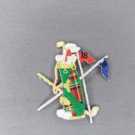 Unbranded Red Tartan Plaid Golf Bag 2.5" Color Iron-On Patch