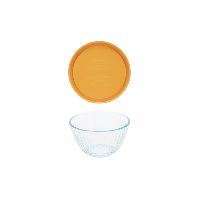 Pyrex 7401 3-Cup Sculpted Glass Mixing Bowl & 7401-PC 3