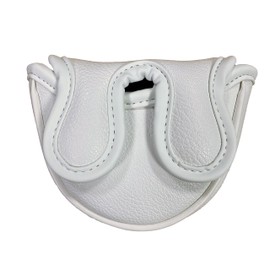 Golf Headcover Putter Cover Magnetic Closure Mallet Center Shaft Odyssey 2 Ball Tailor Made Spider Putter Nico Mark Smile Embroidery (Small Center Shaft, White)