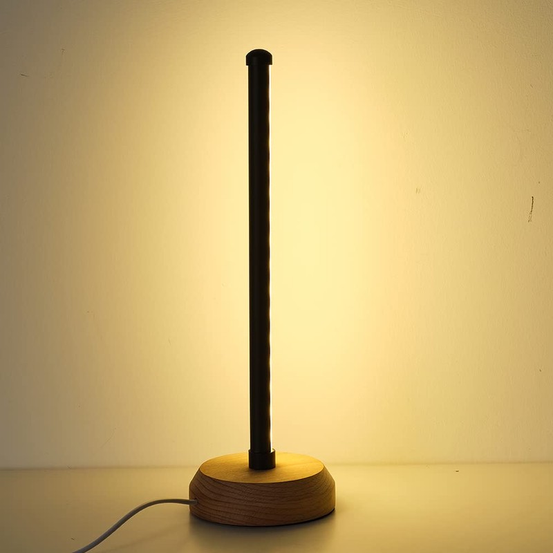 ANLAIBO Modern Led Wood Table Lamp, 3-Color Temperature Bedside Lamp,Bedroom