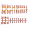 48Pcs Orange French Tips Press on Nails 3D Press on