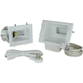 DATA COMM 50-6623-WH-KIT Flat Panel TV Cable Organizer Kit with Duplex Power Solution, White