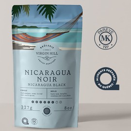 Virgin Hill Coffee - Nicaragua Black - Bold Intensity & Dark Roast - Half Pound of High-Grade Ground Coffee - 8oz / 227 grams
