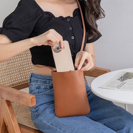 SaveSooo Women's Portable Shoulder Shoulder Crossbody Shoulder Bag Lightweight Trinket Pouch Smartphone Pouch