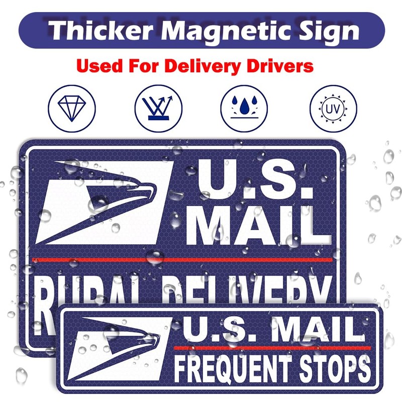 ROMINVIC Car Magnets Postal,Heavy Duty U.S. Reflective Mail Delivery Driver