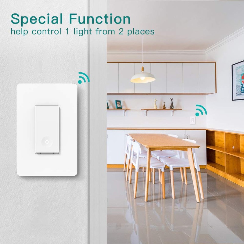 TREATLIFE 3 Way Smart Switch, 2.4GHz WiFi Light Switch Works