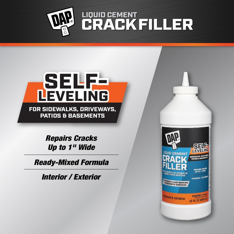 DAP Liquid Cement Crack Filler (Ready to Use), Gray, 32