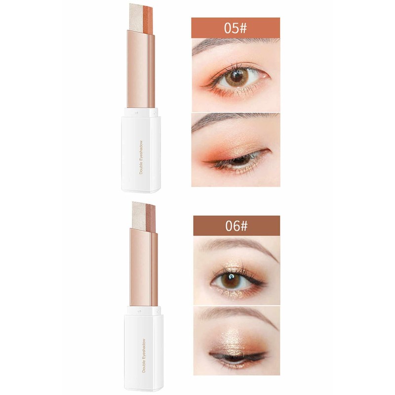 6 Pcs Double Colors Eyeshadow Stick Set - Rotating Upgraded
