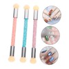 LALAFINA 3pcs Nail Sponge Pen Set Rhinestone Handle Nail Brush