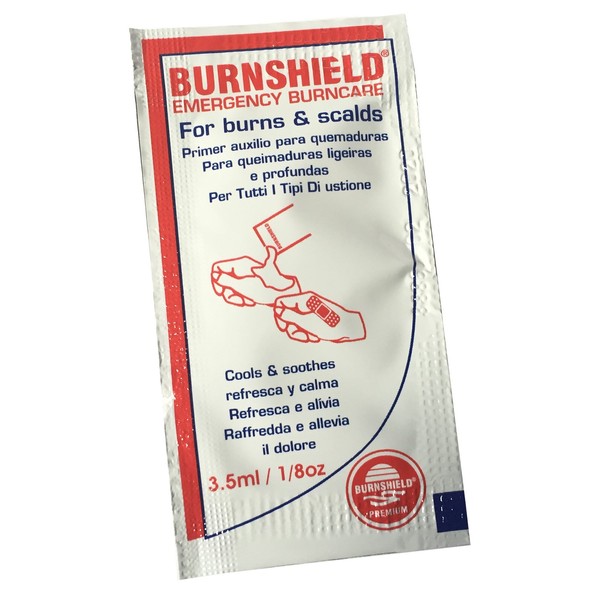 10 x BURNSHIELD Emergency First AID Burn Care SCALDS Cooling Soothing Gel BLOT SACHETS