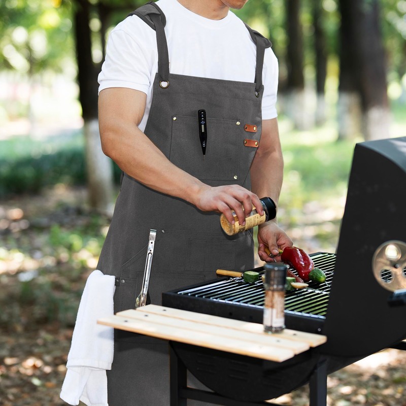 Tosewever Work Aprons for Men with Large Pockets, Canvas Cross