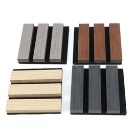Umedol Red Oak 3D Textured Wood Wall Panels, 4-Pack Acoustic Slat Wall Paneling for Interior Decor, 94.5" x 12.6"