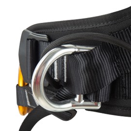 Zeluga 15-227 High Strength Fall Protection Safety Harness, Half Body Arborist Climbing Harness with Heavy-Duty D-Rings, Safety Belt for Tree Work, Climbing, Construction, Black