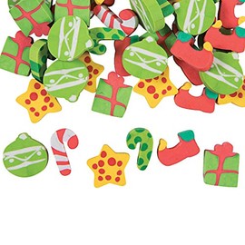 Fun Express Whimsical Christmas Mini ERASERS