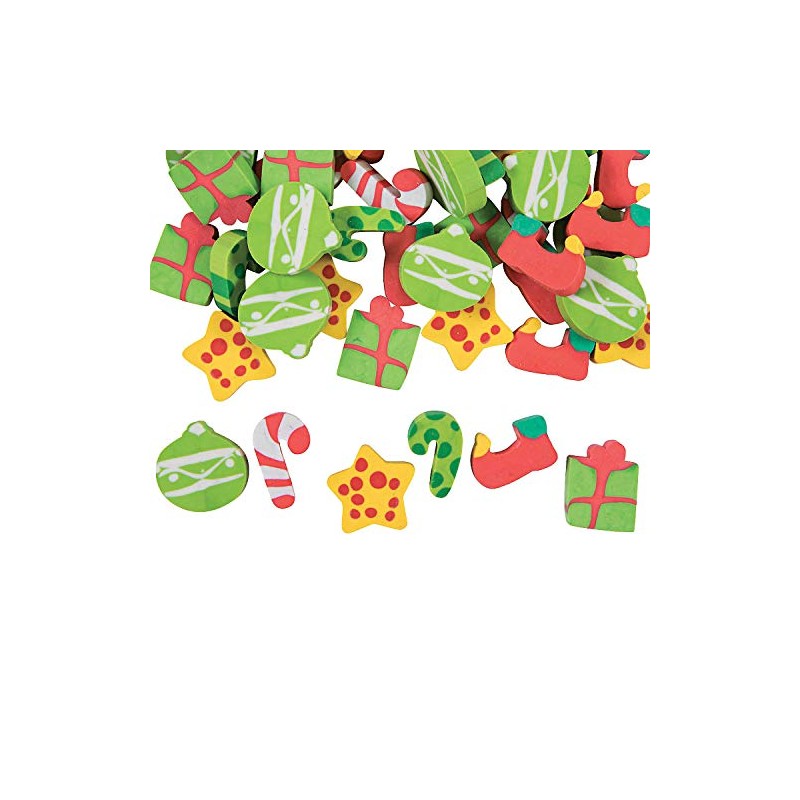 Fun Express Whimsical Christmas Mini ERASERS