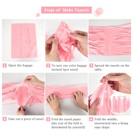 Binpeng Red Tissue Paper Tassel DIY Hanging paper decorations Party Garland Decor for Party Decorations Wedding,Festival,Baby Shower Decoration 20PCS (DEEP RED 35CM)