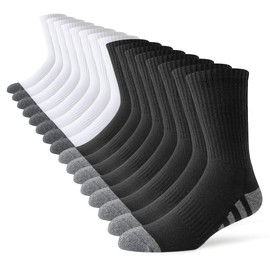 JOYNÉE 8 Pairs Mens Crew Work Cushion Socks Long Athletic Running Socks Workout Breathable Socks,Multicolor 2,Sock Size:10-13, Multicolor 2(8 Pairs), Large