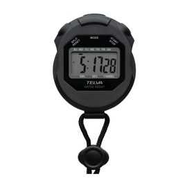 CREPHA TE-S320-BK Stopwatch Digital Sports Alarm Wrap Timer Black, 02. silver
