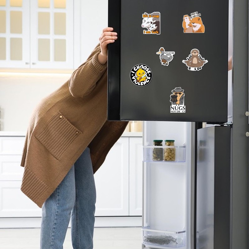 16PC Funny Fridge Magnets, Reusable Cute Magnets Animals and Words