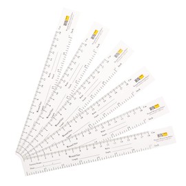 WIN TAPE 18cm / 7'' Educare Wound Ruler (Paper) Wound Measuring Tape (Pack of 100) Medical Medimeter