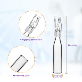 PEKYBIO Vial Insert, 5x29 mm Clear Glass Insert with Polyspring, Volume 150 ul, Pack of 100